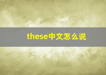 these中文怎么说