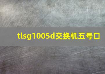 tlsg1005d交换机五号口