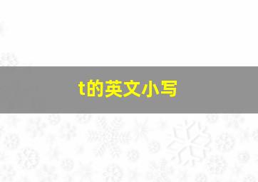 t的英文小写