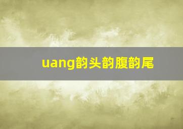 uang韵头韵腹韵尾