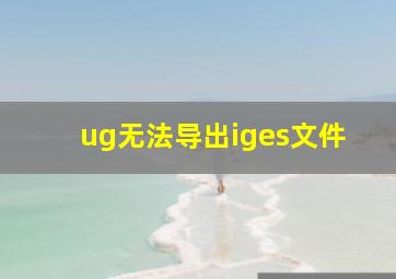 ug无法导出iges文件