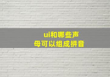 ui和哪些声母可以组成拼音