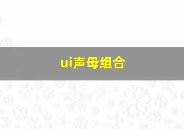 ui声母组合