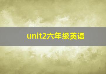 unit2六年级英语