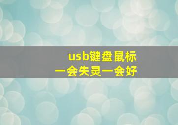 usb键盘鼠标一会失灵一会好