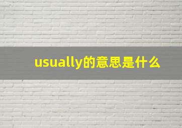 usually的意思是什么