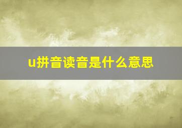 u拼音读音是什么意思