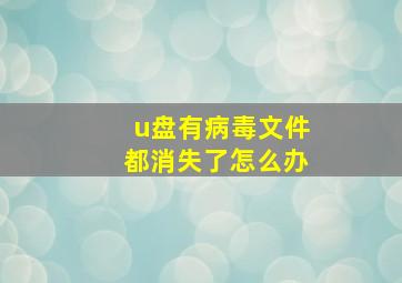 u盘有病毒文件都消失了怎么办