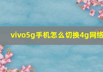 vivo5g手机怎么切换4g网络