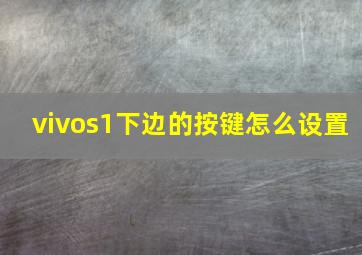 vivos1下边的按键怎么设置