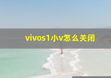 vivos1小v怎么关闭