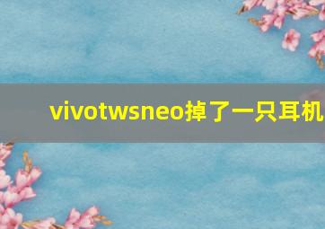 vivotwsneo掉了一只耳机