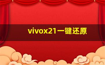 vivox21一键还原