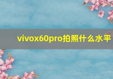 vivox60pro拍照什么水平