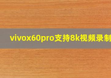 vivox60pro支持8k视频录制么