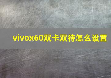 vivox60双卡双待怎么设置