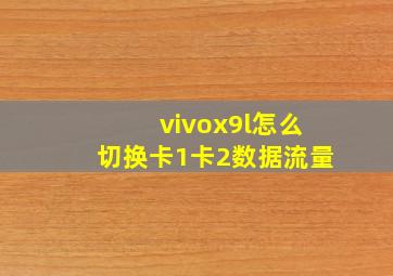 vivox9l怎么切换卡1卡2数据流量