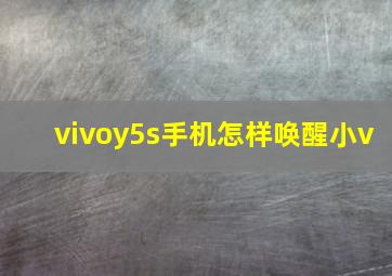 vivoy5s手机怎样唤醒小v