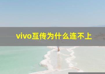 vivo互传为什么连不上