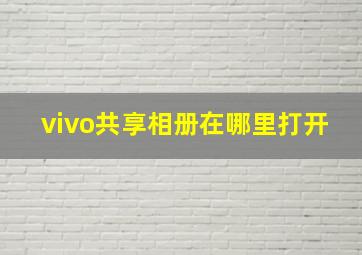 vivo共享相册在哪里打开