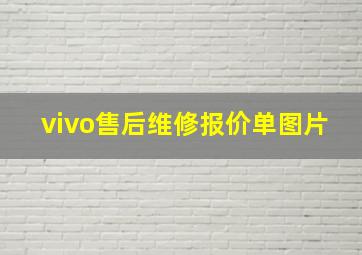 vivo售后维修报价单图片