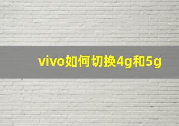 vivo如何切换4g和5g