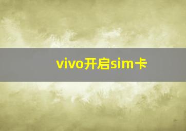 vivo开启sim卡