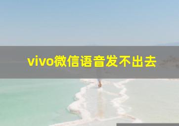 vivo微信语音发不出去