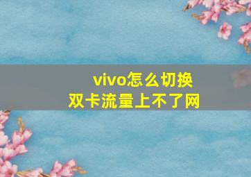 vivo怎么切换双卡流量上不了网