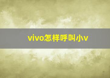 vivo怎样呼叫小v