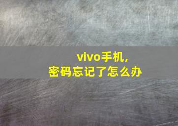 vivo手机,密码忘记了怎么办