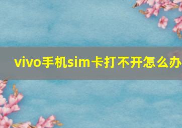 vivo手机sim卡打不开怎么办