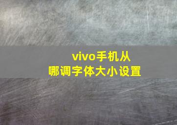 vivo手机从哪调字体大小设置