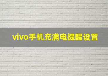 vivo手机充满电提醒设置