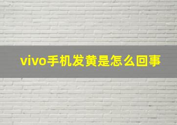 vivo手机发黄是怎么回事