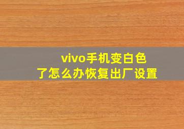 vivo手机变白色了怎么办恢复出厂设置