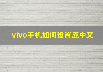 vivo手机如何设置成中文