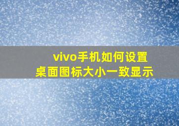 vivo手机如何设置桌面图标大小一致显示