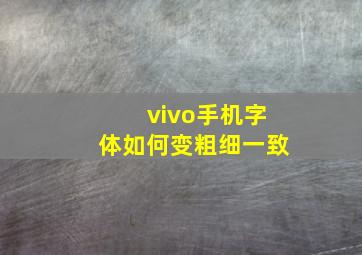 vivo手机字体如何变粗细一致