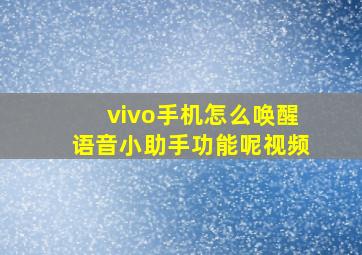 vivo手机怎么唤醒语音小助手功能呢视频