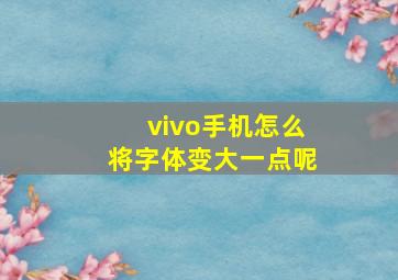 vivo手机怎么将字体变大一点呢