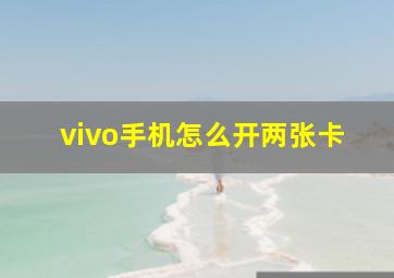 vivo手机怎么开两张卡