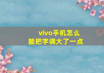 vivo手机怎么能把字调大了一点