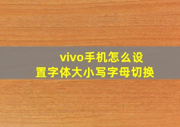 vivo手机怎么设置字体大小写字母切换