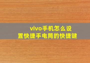 vivo手机怎么设置快捷手电筒的快捷键