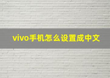 vivo手机怎么设置成中文