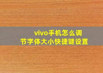 vivo手机怎么调节字体大小快捷键设置