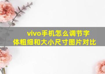 vivo手机怎么调节字体粗细和大小尺寸图片对比