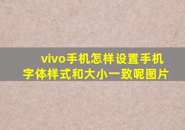 vivo手机怎样设置手机字体样式和大小一致呢图片