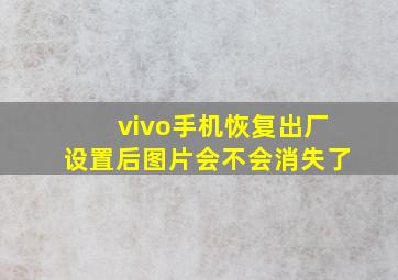 vivo手机恢复出厂设置后图片会不会消失了